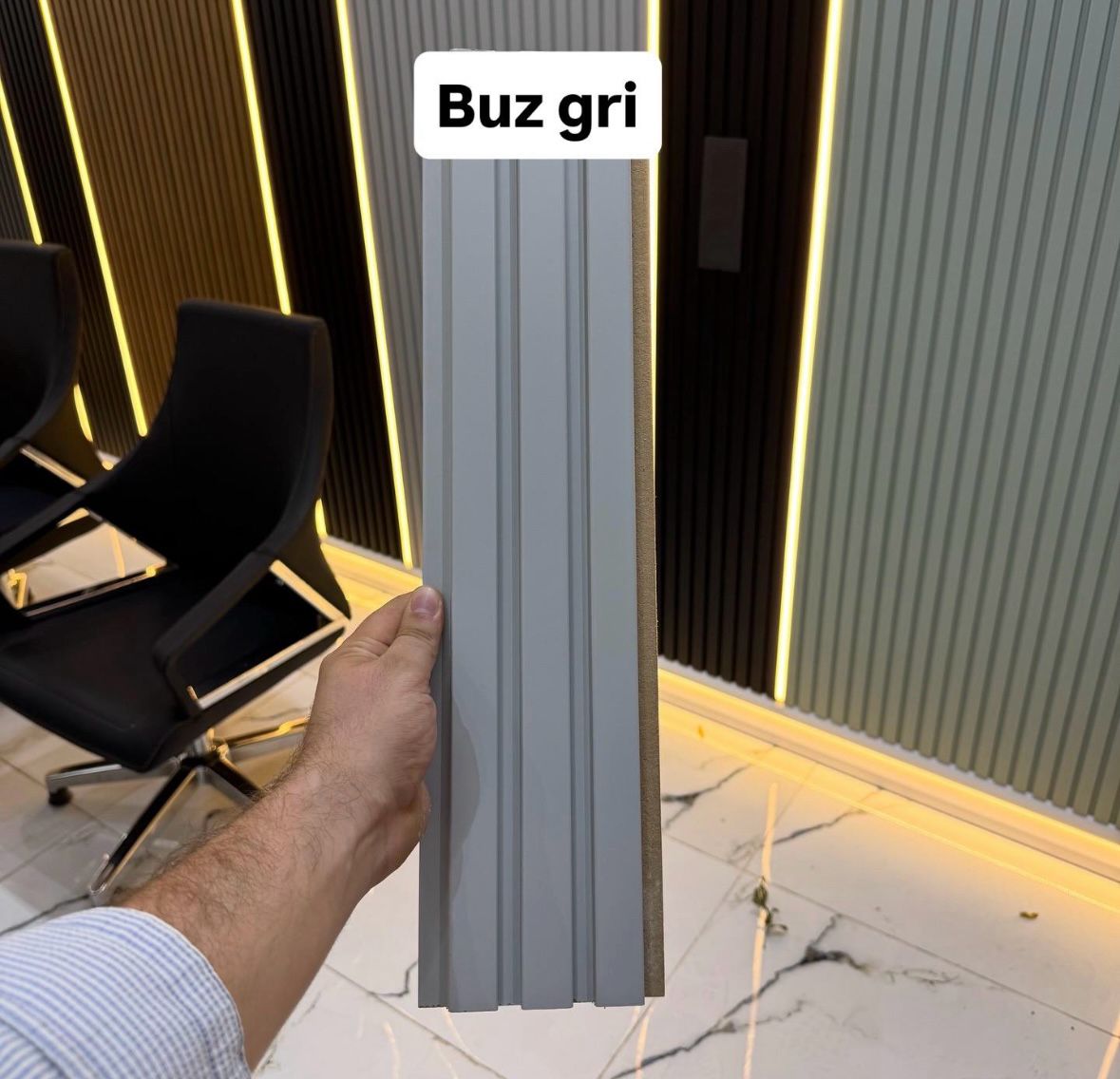 BUZ GRİ MDF LAMBRİ